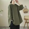 Spring and Autumn New Loose Slim Solid Color Base Top Sweatshirt Pure Cotton Long-sleeved