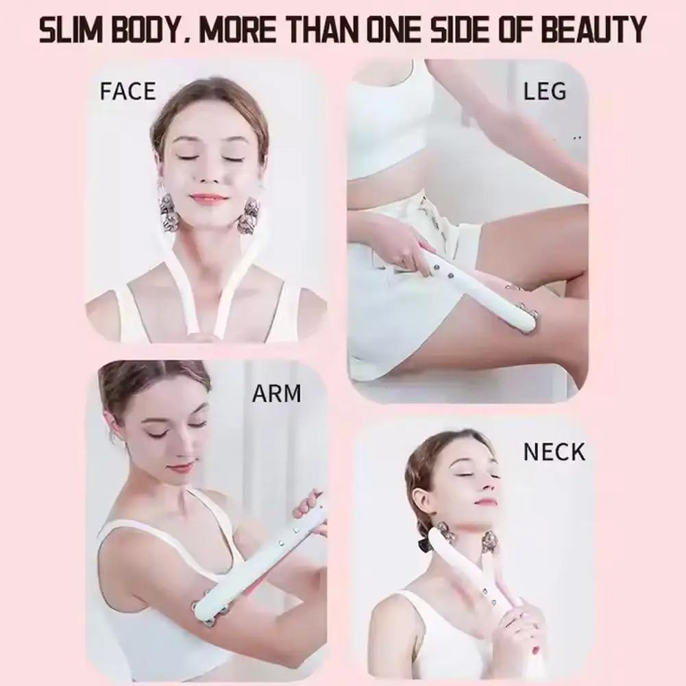 New Professional EMS Dual-Roller Facial Massager - Microcurrent Neck Firming Device with V-Lift Technology for Home Beauty Care