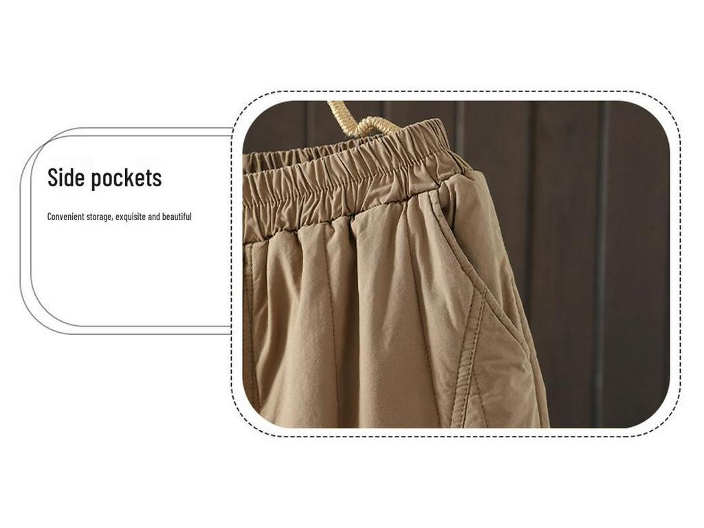 2026 Women's Winter Quilted Cotton Harem Pants with Elastic Waist