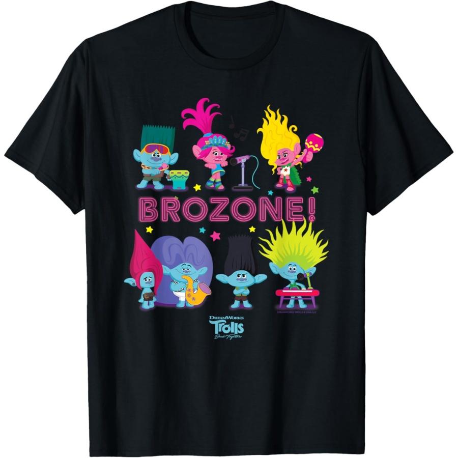 Футболка DreamWorks Тролли: Группировка БразерЗон Поппи и Вива S чёрный