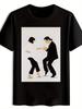Black "Pulp Fiction" Graphic T-shirt - Casual Crew Neck
