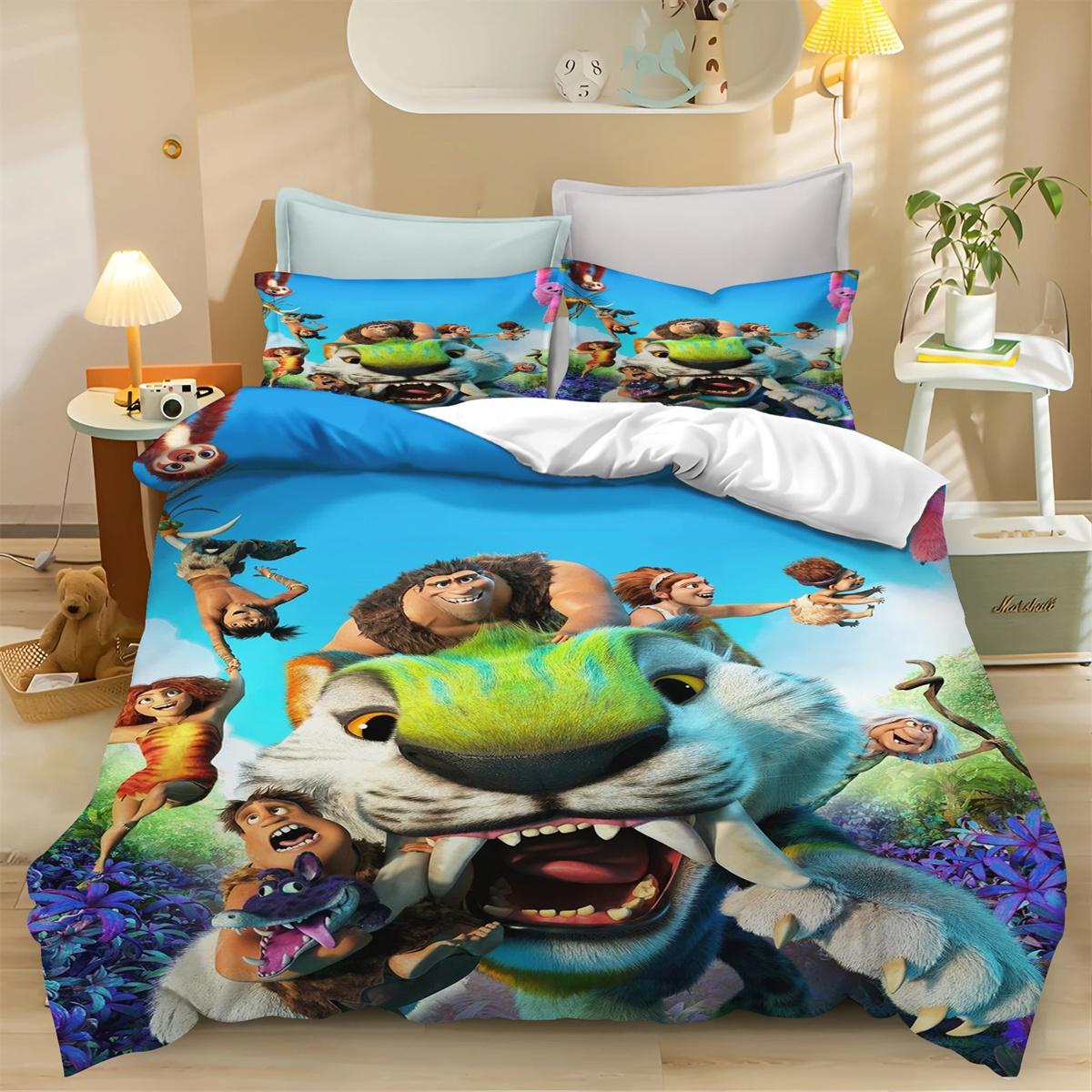 Ensemble de housse d'anime Ensemble de literie Couettes King Size 3D Ensemble de literie pour enfants, Housse de couette imprimée 3D 3 pièces Microfibre Décor de chambre à coucher 100x135cm 2pcs