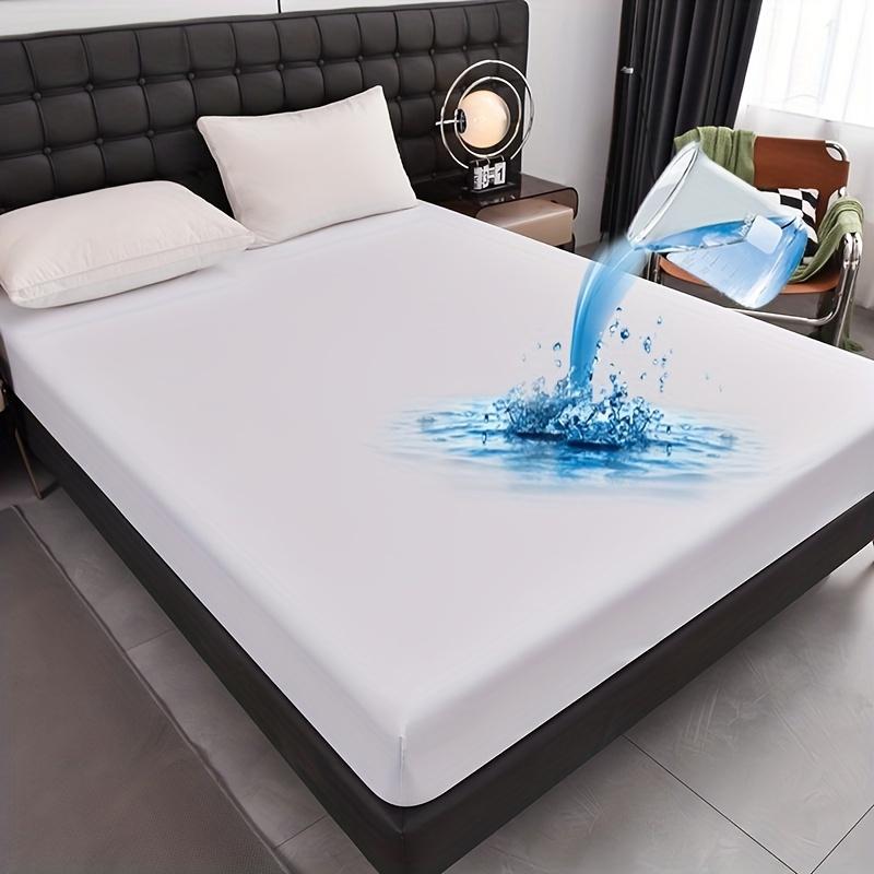 High Quality Waterproof Mattress Protector Solid Color Bed Sheet Deep Pocket Fitted Sheet Bedspread with Elastic Bands Sheets Sofa Cover