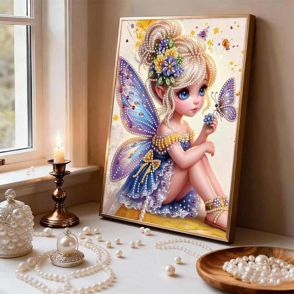 Disney Fairy DIY Artificial Pearl ArtworkThis Isahandmade Gift That Can Beusedforwall Decoration and Is Suitable for Both Home and Office Environments