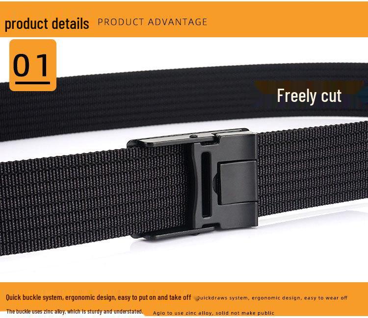 Men's Versatile Canvas Belt - Quick-Drying, Breathable Nylon, Ideal for Casual and Jeans Styles