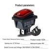 Waterproof KCD4 Boat-shaped Rocker Switch, High Current, 4/6 Pins, 2/3 Positions, with Light Silver Point