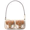 MK Zoe Signature Logo Print Gold Hardware Canvas Tote Shoulder Bag Small Women Handbags Vanilla-White 32S5GZCU1B-VANILLA