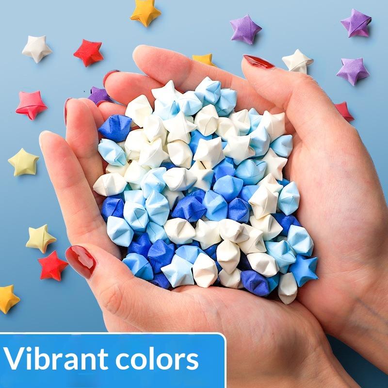 540PCS Gradient Color Star Origami Paper Art Craft Paper DIY Handmade Star Paper Strip Double Side Ucky Stars Folding Paper