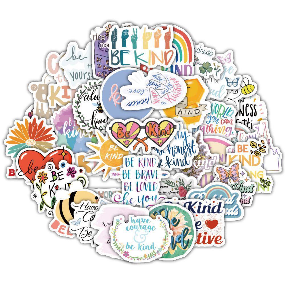 60 Cross-border Inspirational Chinese Stickers: Creative English Graffiti, Waterproof Desktop Decoration Stationery.