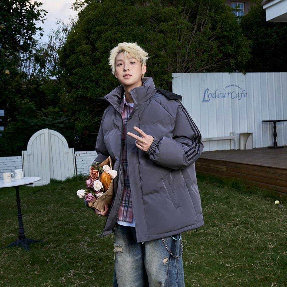 New autumn and winter fashion cotton-padded men's hooded trendy casual cotton-padded clothes