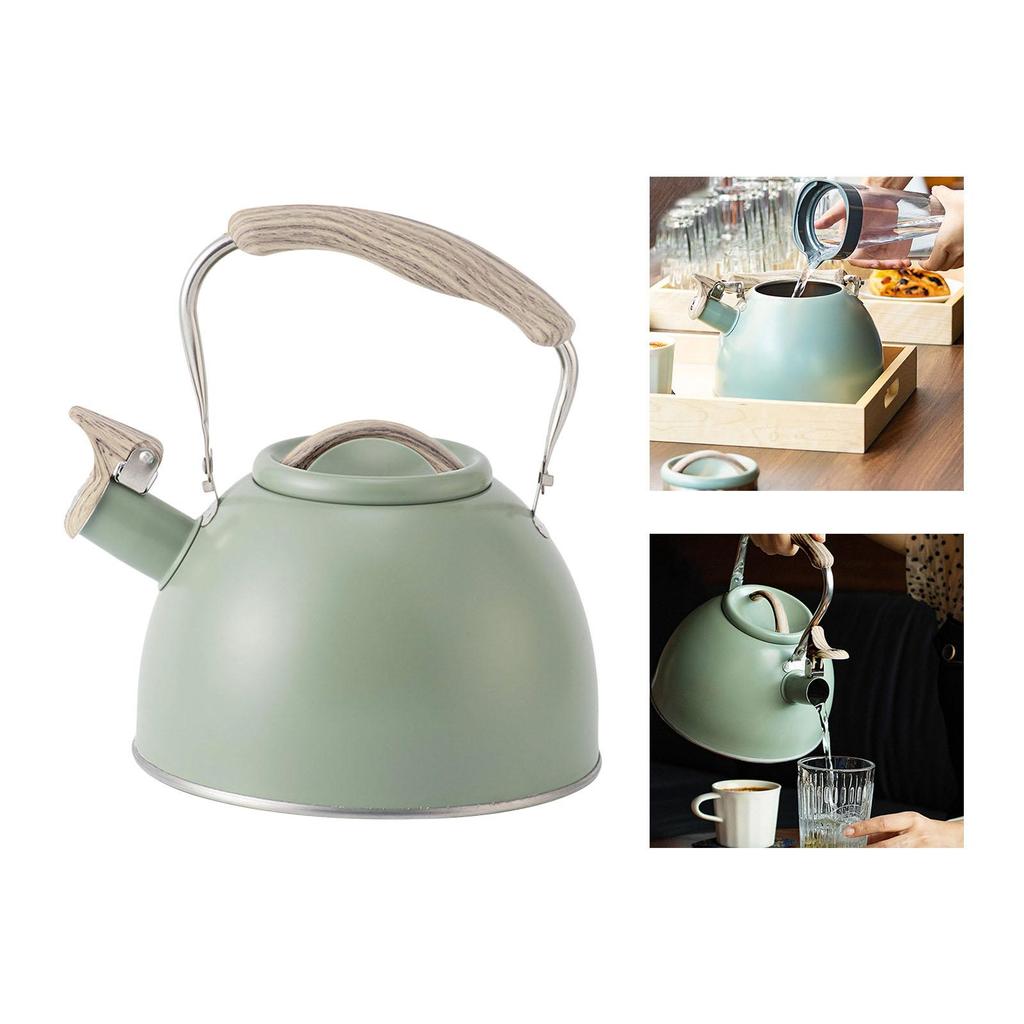 Βραστήρας Σφυρίχτρας 3L Μεγάλης Χωρητικότητας Τσαγιέρα Βραστήρας με Ξύλινη Λαβή Επιτραπέζια Σκεύη Τσαγιέρα για Κουζίνα Πεζοπορία Ταξίδια Βράσιμο Νερού