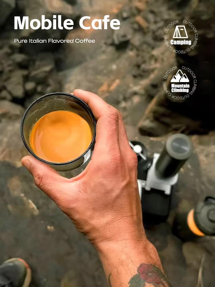 HiBREW Bärbar Espressomaskin för Bil & Hem Camping Kaffebryggare Passar Nespresso Dolce Kapsel Pulver H4C