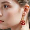 Koi Red Chinese Style Dangle Earrings - Good Luck Accessories & Gifts