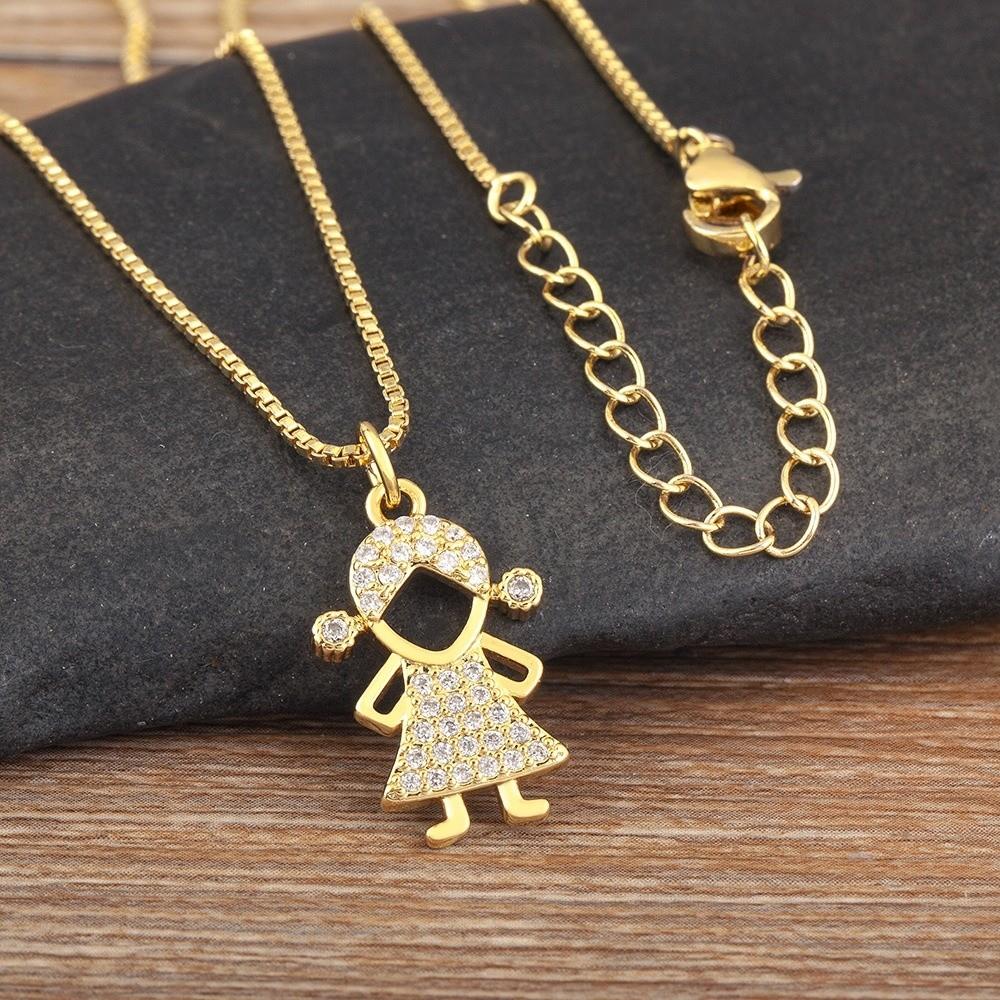 Classic Zircon Pendant Necklace Sparkling Zircon Pave Crystal Necklace  for Women Men