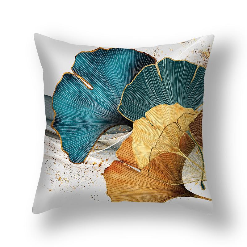 

Short Plush Ginkgo Leaf Green Gold Pillow Cover Cushion Cover Car Cushion Sofa Cushion Short plush 45x45cm (excluding pillow core)