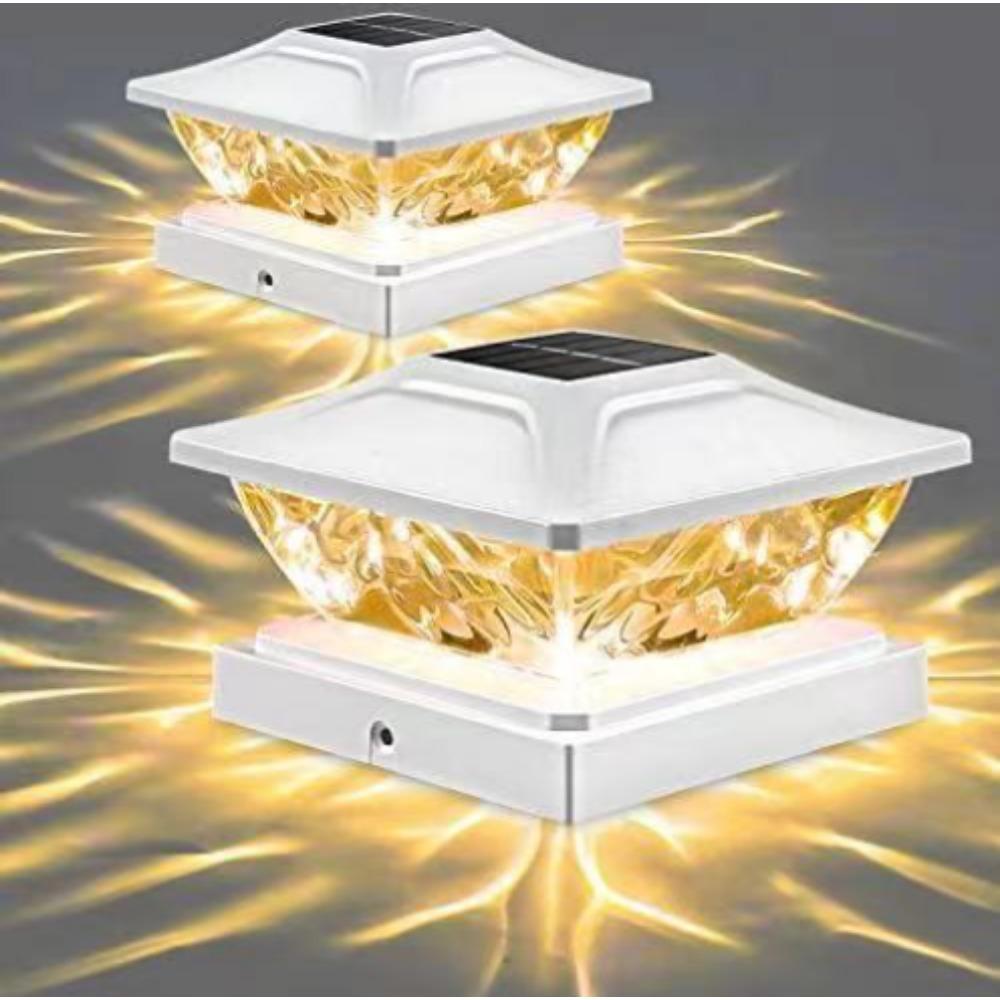 

Солнечный столб, лампа на вилле, столб, лампа на заборе, ворота, светодиодная лампа, водонепроницаемый солнечный уличный светильник для двора, патио, сада, декора white-1pcs