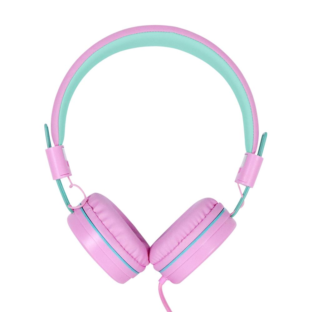 Wired Headphones with 3.5mm Audio Jack - Foldable Lightweight Stereo Headset, Built-in Mic for Online Learning - Cute Gift