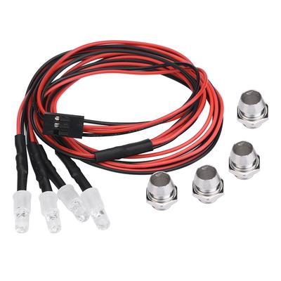 4 Stück 5mm Scheinwerfer RC Zubehör LED Lichter für 1/10 Modellauto LKW (13#Weißes Licht Rotes Licht)