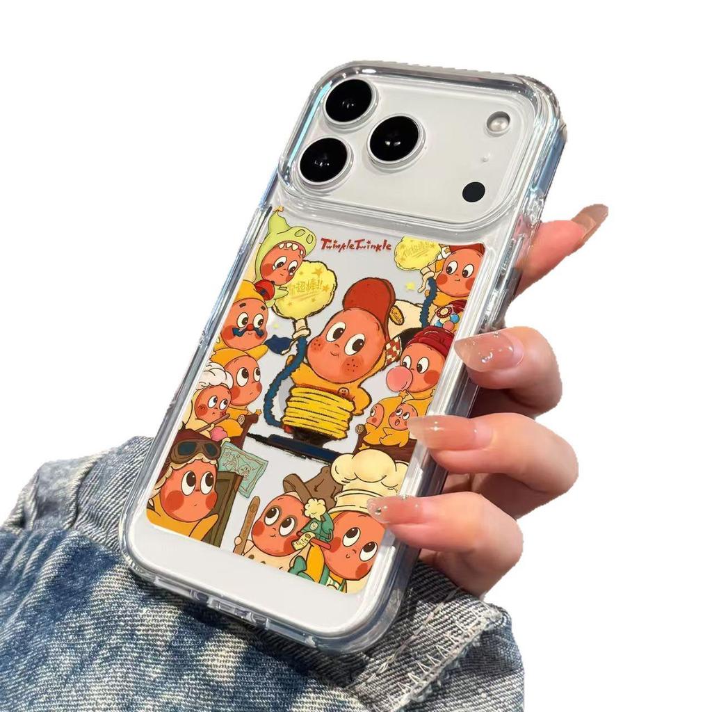 Starry Orange Star People Phone Case for iPhone 11-17 Pro Max