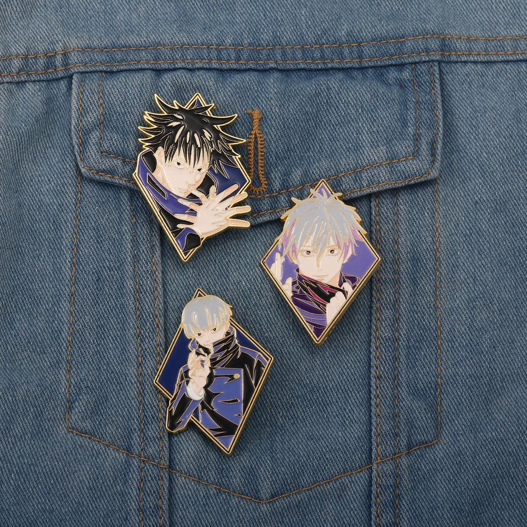 Anime JJK Satoru Gojo Characters Enamel Pins Brooches Student Badge Clothing Cosplay Men Women Backpack Jewelry Gift Accessories