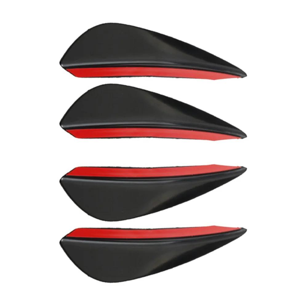 4pcs/set Universal Front Bumper Lip Decoration Diffuser Splitter Fins Body Spoiler Canards Valence Chin Car Tuning Canard