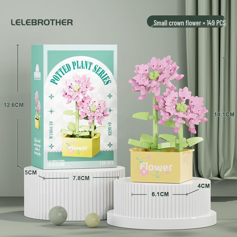 Preserved Flower Bonsai & Rose Succulent Building Blocks - Compatible with LEGO