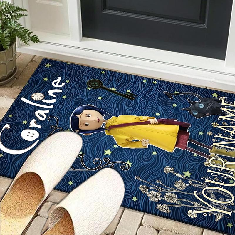 Custom NameMystery Coraline's World Carpet, Indoor Rug, Chair Rug, Living Rooms, Doormat Made From Polyester Home Decor Birthday Christmas Gifts