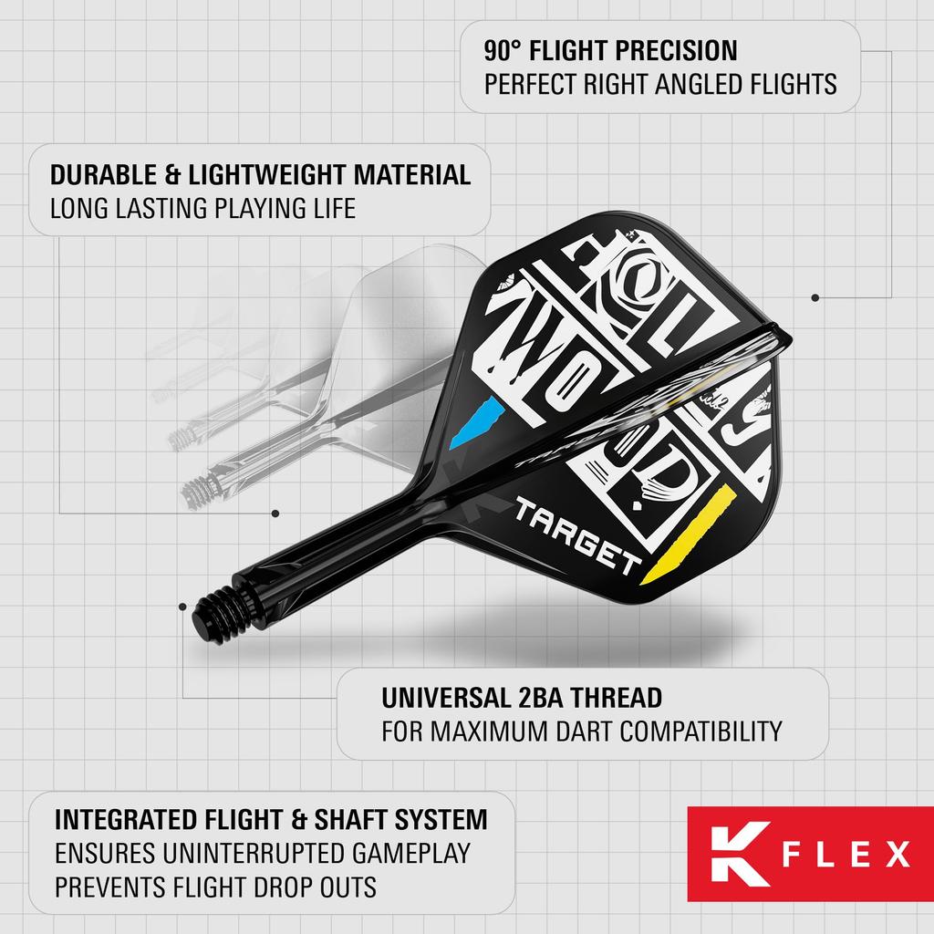TARGET Darts Chris Dobey KFLEX Flight Shaft 2 Kflex Short & System, No. (Standard) All-in-One Flights, 3-Pack, (19mm)