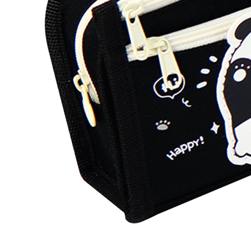 Großes Federmäppchen Niedliches Cartoon-Panda-Muster Mehrere Fächer Oxford-Stoff Federtasche für Schule Büro Hochschule