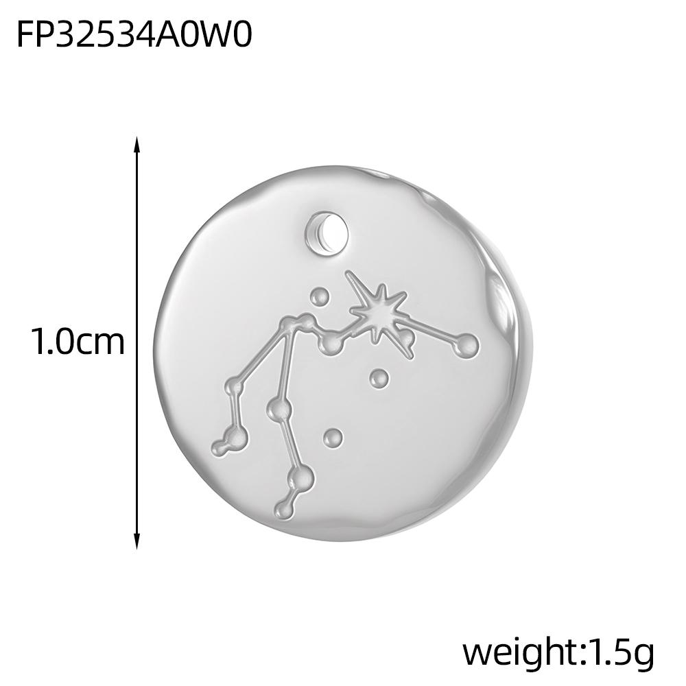

CARLIDANA High Polishing Shiny Gold Plated Stainless Steel Round Disc Constellation Charm Bracelet DIY Jewelry Accessories