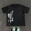 Classic Y2k Gothic Style High Street TShirt Print Oversized T Shirt Harajuku Round Neck Cotton Tops 2026 Summer Unisex Unisex Tops