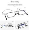 Folding Presbyopia Glasses Popular Portable Men's Middle-aged and Elderly Farsightedness Anti Blue Light Metal Frame Presbyopia
