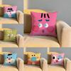 Geometric Cube Cartoon Animal Cushion Cover Soft Reversible Durable Pillow Use for Home Car Daily Comfort