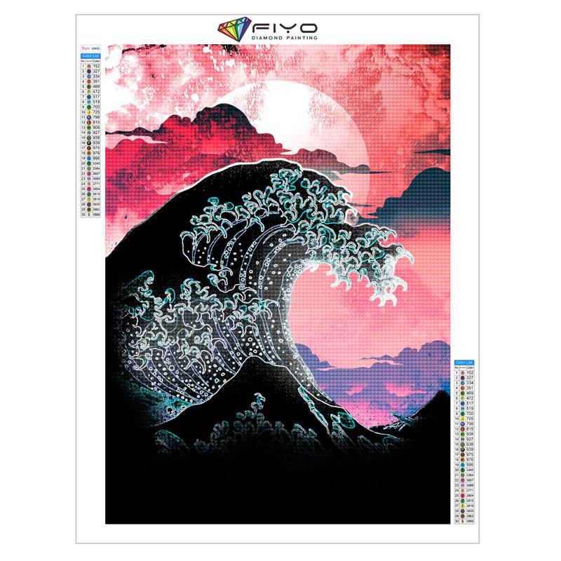 Japanese Anime Comic The Great Wave Diamond Painting Wall Art Decor Diamond Embroidery Mosaic Kids Room Decor Cuadros Posters