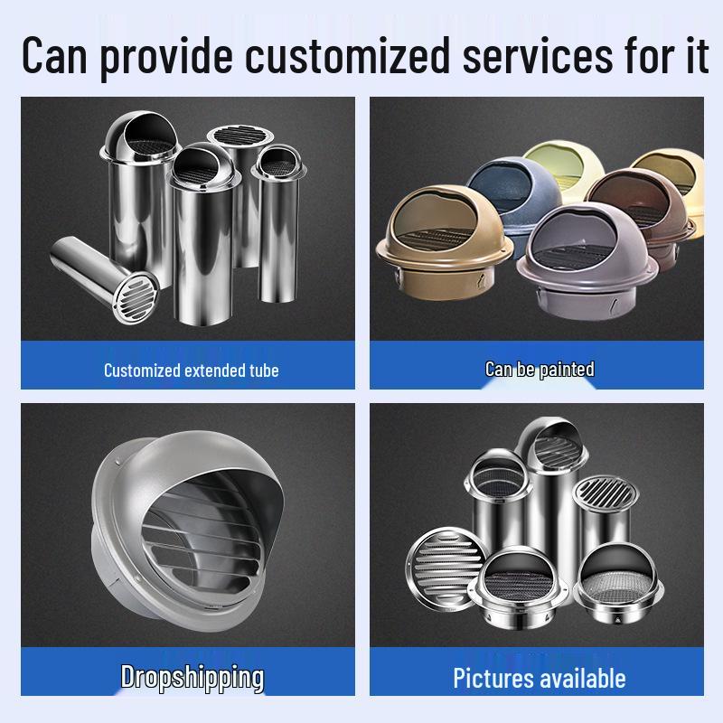 Stainless Steel Round Rainproof Vent Cap Grille Louver for Exhaust and Ventilation