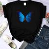 Blue Butterfly Street Fashion T Shirt Womens Fashion Loose Brand Tshirt Summer Streetwear Tops Casual Oversize Women Clothes