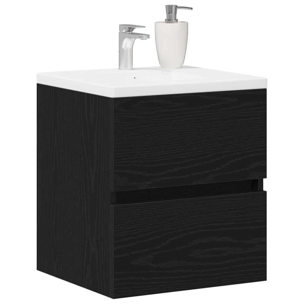 Washbasin Cabinet In Black Oak 41 X 38.5 X 45 Cm Engineered Wood
