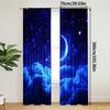 2Pcs Polyester Fantasy Night Sky Printing Window Curtains Birthday Party Decoration Backdrop Drapes for Living Room