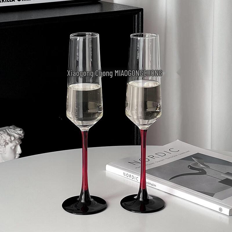 ZISIZ Premium European Red Stem Champagne Glass