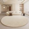 Décoration de Chambre Style Crème Tapis Rond Maison Tapis Doux Moelleux Tapis Minimalistes pour Salon Tapis de Sol Épais en Peluche à Côté du Lit