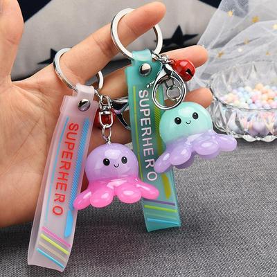 Glowende Octopus Sleutelhanger – Creatieve Acryl Cartoon Hanger voor Koppels