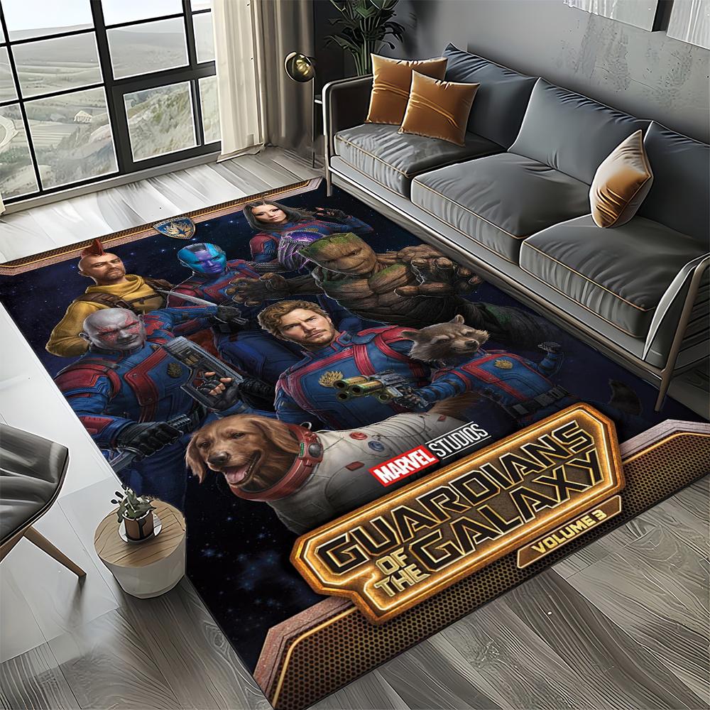 Tapete Cartoon 27 Estilos Guardiões da Galáxia Marvel para Decoração de Sala de Estar Quarto, Tapete de Chão Infantil Antiderrapante para Sofá Capacho