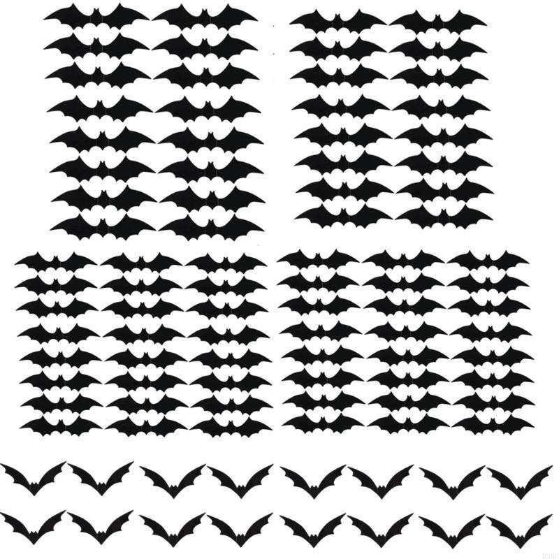 Flying Bat Decals Adhesive PVC Stickers Halloween Decorations for Wall Window