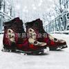 2025 New Tooling Snow Boots Large Size Printed Women's High-top Goth Skull Pattern Martin Boots