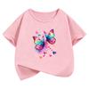 TShirt Printed Graphic Butterfly T Shirt Girls Summer Short Sleeve Tops TShirts Cute Girls Clothes Childrens Kids Tee