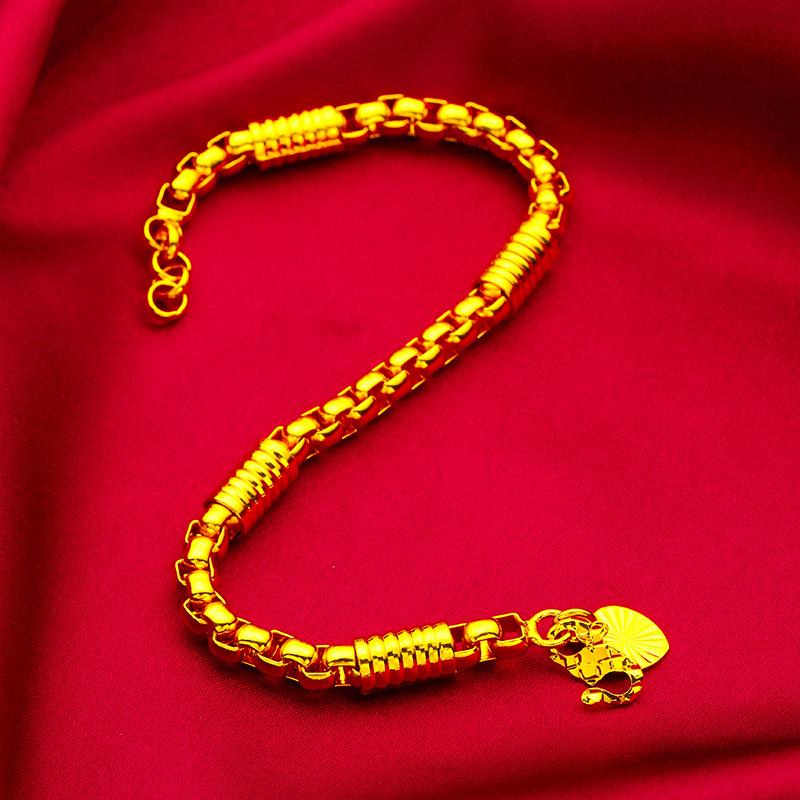 Women's Corn Fashion Thin Bracelet 24K Gold AU999 - Traditional Craft, 3D Corn Pattern, Non-constricting Chain,for Dress Outfits
