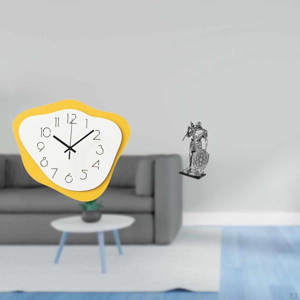 Acrylic Knight Wall Clock Hanging Modern Office Ornament Timepiece Silent Resin Abstract Figure