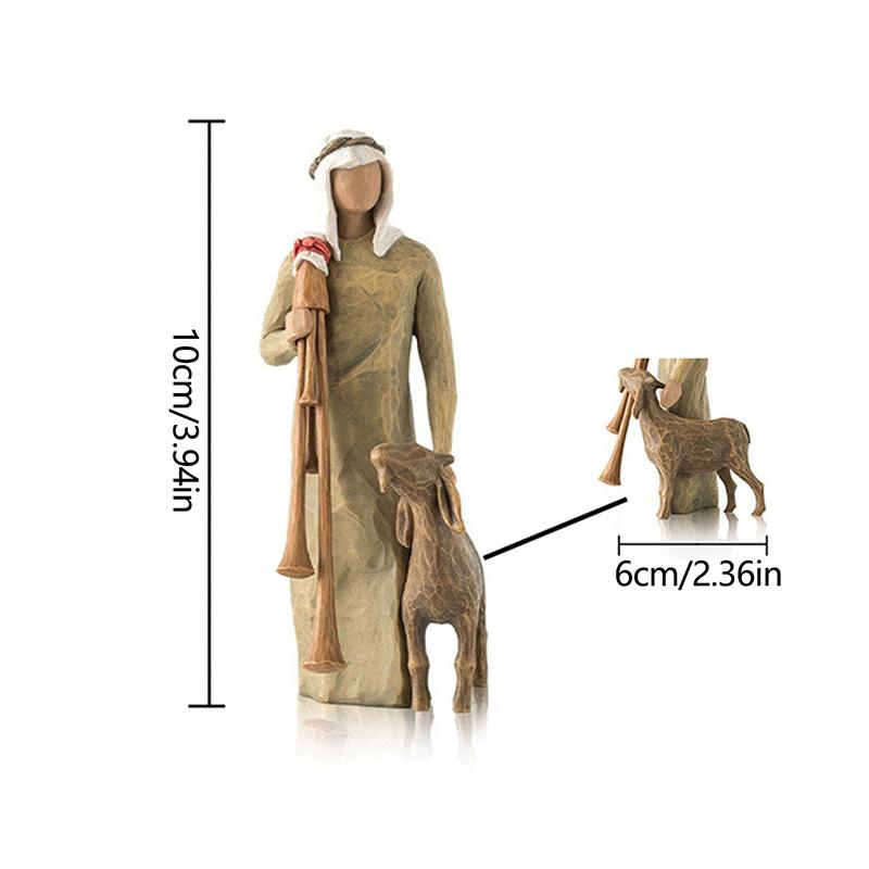 Desk Decor Hand Painted Decor Baby Jesus Manger ,Resin Ornament Nativity Figures Statue Set