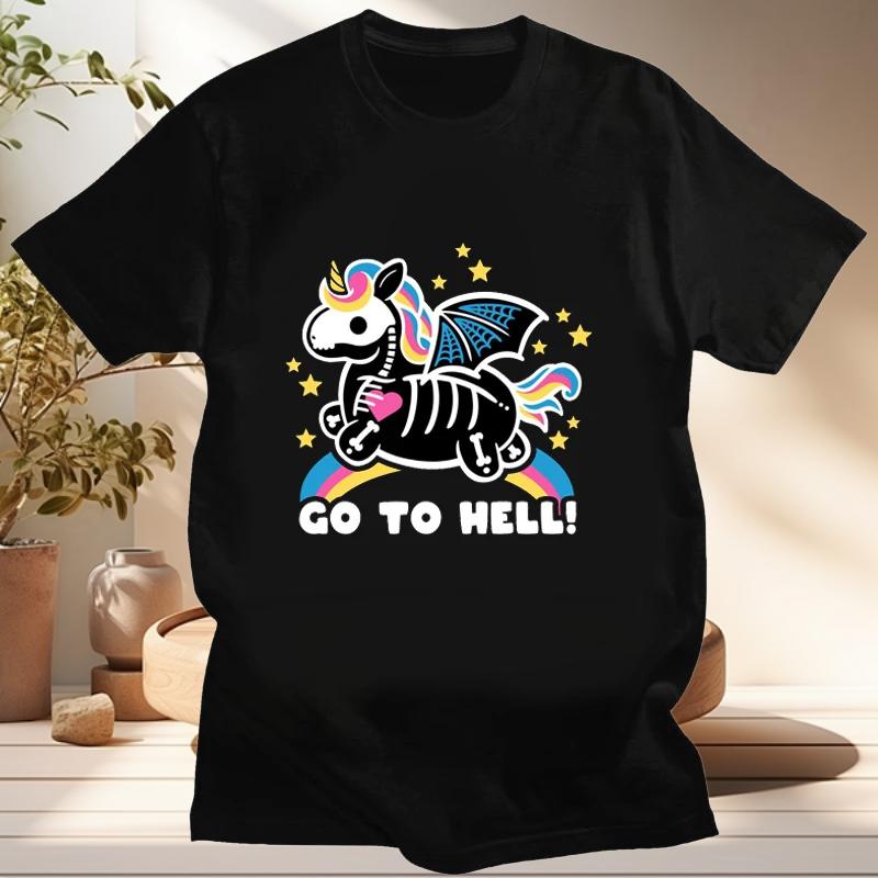 Halloween Skeleton Funny T Shirt Little Ghost Creative Gift Tshirts Casual Short Women Clothing Tees Tops Streetwear Vintage