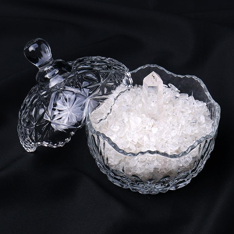 Natural White Crystal Stone Purification Bowl for Jewelry Storage